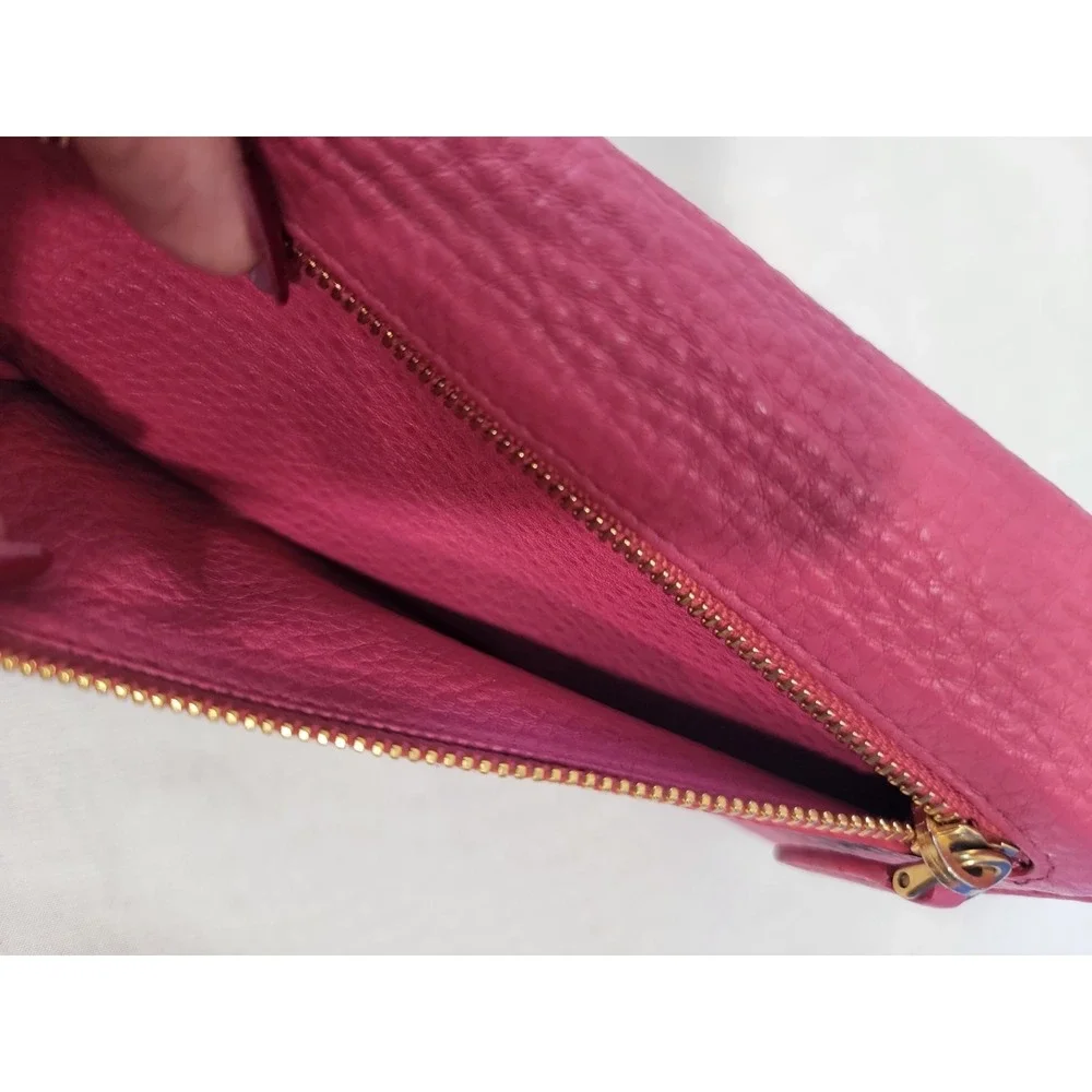 Prada Pink Pebbled Leather Continental Wallet CheckCheck Verified - Picture 14 of 16